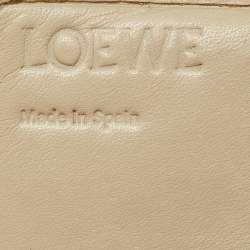 Loewe Beige Signature Embossed Leather Compact Wallet