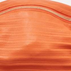 Loewe Orange Leather Pleated Braclet Pouch Bag 