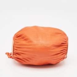 Loewe Orange Leather Pleated Braclet Pouch Bag 