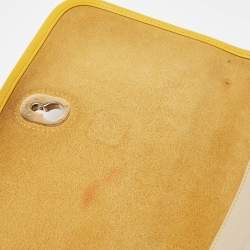 Loewe Beige/Yellow Leather Ines Flap Shoulder Bag