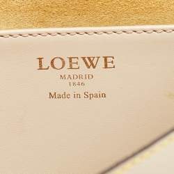 Loewe Beige/Yellow Leather Ines Flap Shoulder Bag