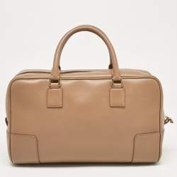 Pre Owned Loewe Beige Leather Amazona 28 Bag