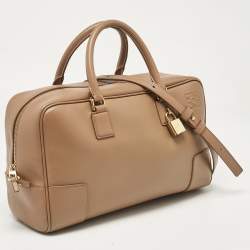 Pre Owned Loewe Beige Leather Amazona 28 Bag