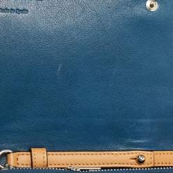 Loewe Mustard/Brown Leather Flap Wallet on Chain