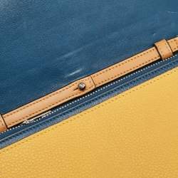 Loewe Mustard/Brown Leather Flap Wallet on Chain