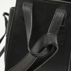 Loewe Black Leather Mini Hammock Drawstring Shoulder Bag