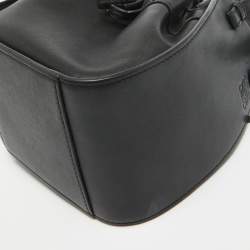 Loewe Black Leather Mini Hammock Drawstring Shoulder Bag