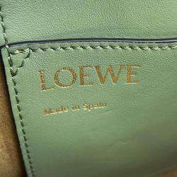 Loewe Green Leather Anagram Tote Bag