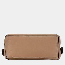 Loewe Greige Leather Anagram Shoulder Bag