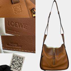 Loewe Brown Hammock Small Anagram Leather Shoulder Bag