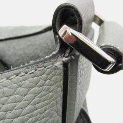 Loewe Military Gray Leather Messenger Bag