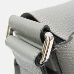 Loewe Military Gray Leather Messenger Bag