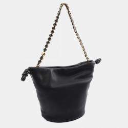 Loewe Leather Black Flamenco Purse Bucket Bag