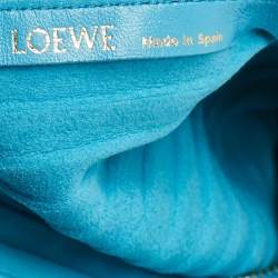 Loewe Light Blue Pleated Leather Bracelet Pouch Bag