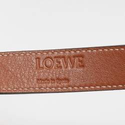 Loewe Brown/Cream Woven Raffia and Leather Basket Bag
