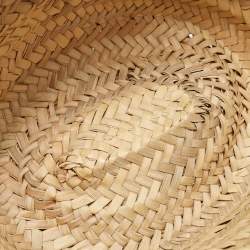 Loewe Brown/Cream Woven Raffia and Leather Basket Bag