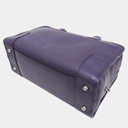 Pre Owned Loewe  Purple Leather Amazona 36 Handbag