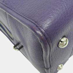 Pre Owned Loewe  Purple Leather Amazona 36 Handbag