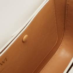 مملوكة مسبقًا Loewe White Leather Small Goya Flap Shoulder Bag