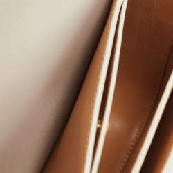 مملوكة مسبقًا Loewe White Leather Small Goya Flap Shoulder Bag