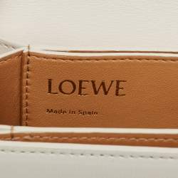 مملوكة مسبقًا Loewe White Leather Small Goya Flap Shoulder Bag