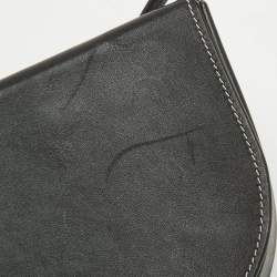 Pre Owned Loewe Black Leather Small Heel Crossbody Bag