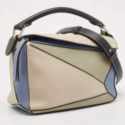 Loewe Tri Color Leather Small Puzzle Top Handle Bag