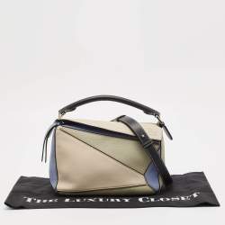 Loewe Tri Color Leather Small Puzzle Top Handle Bag