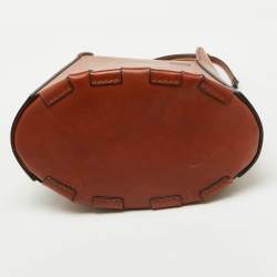 Pre Owned Loewe Brown Leather Bamboo Bucket Bag