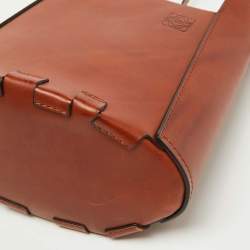 Pre Owned Loewe Brown Leather Bamboo Bucket Bag