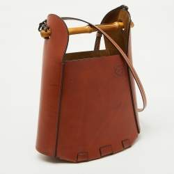 Pre Owned Loewe Brown Leather Bamboo Bucket Bag