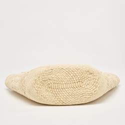 Loewe Beige/Brown Raffia and Leather Anagram Basket Tote