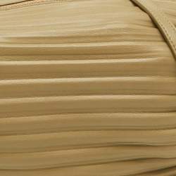 Pre Owned Loewe Clay Green Pleated Leather Bracelet Pouch Shoulder Bag