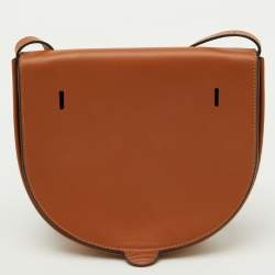 Loewe Brown/Yellow Leather Perforated Logo Pouch Heel Bag