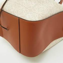 Pre Owned Loewe Beige/Tan Fabric and Leather Hammock Small 2way Hand Shoulder Bag