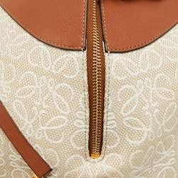 Pre Owned Loewe Beige/Tan Fabric and Leather Hammock Small 2way Hand Shoulder Bag