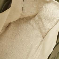 Pre Owned Loewe Olive Green Leather Cushion Tote