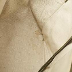 Pre Owned Loewe Olive Green Leather Cushion Tote