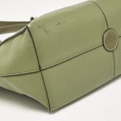 Pre Owned Loewe Olive Green Leather Cushion Tote