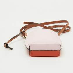 Pre Owned Loewe Rose Pink/Tan Leather Gate Pocket Bag