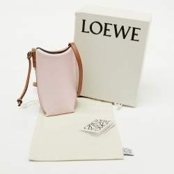 Pre Owned Loewe Rose Pink/Tan Leather Gate Pocket Bag