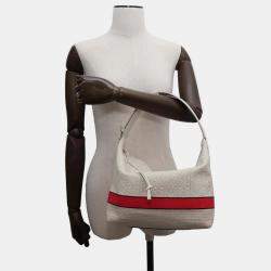 Loewe Bag Beige/Red Canvas Leather  Anagram Cuby Bag