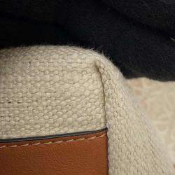 Loewe Bag Beige/Red Canvas Leather  Anagram Cuby Bag