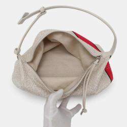 Loewe Bag Beige/Red Canvas Leather  Anagram Cuby Bag
