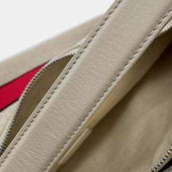 Loewe Bag Beige/Red Canvas Leather  Anagram Cuby Bag