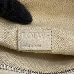 Loewe Bag Beige/Red Canvas Leather  Anagram Cuby Bag