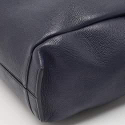 Pre Owned Loewe Midnight Blue/Black Leather Flamenco Knot Tote