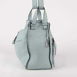 Loewe Large Sky Blue Leather Hammock Tote 