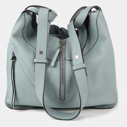 Loewe Large Sky Blue Leather Hammock Tote 