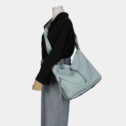 Loewe Large Sky Blue Leather Hammock Tote 